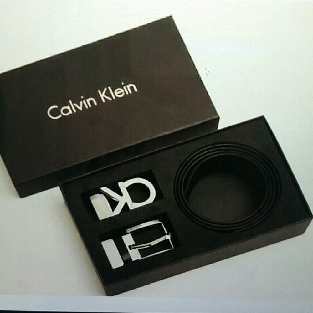 Calvin Klein authentic leather belt gift set